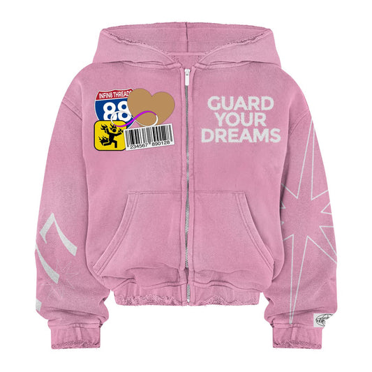 'Guard Your Dreams' Zip-Up (Pink)