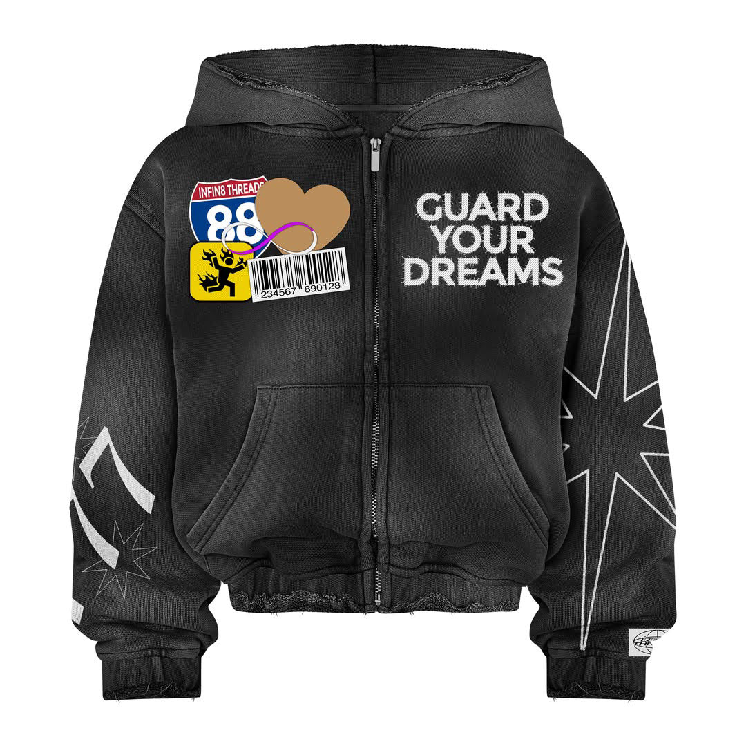 'Guard Your Dreams' Zip-Up (Black)