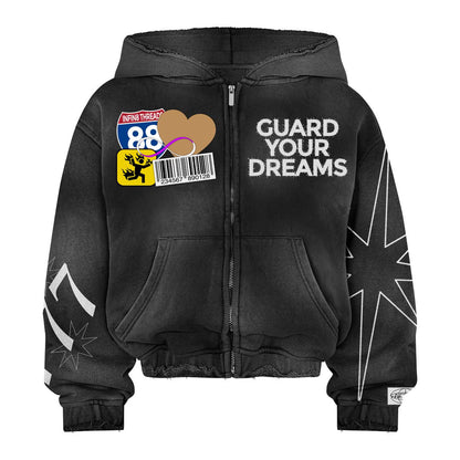 'Guard Your Dreams' Zip-Up (Black)